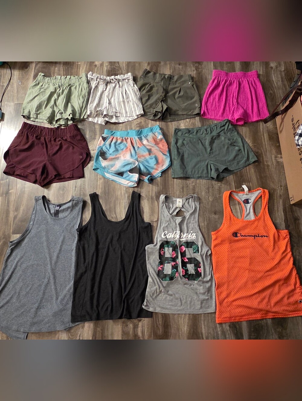 Women’s Size Small Athletic Tanks And Shorts.